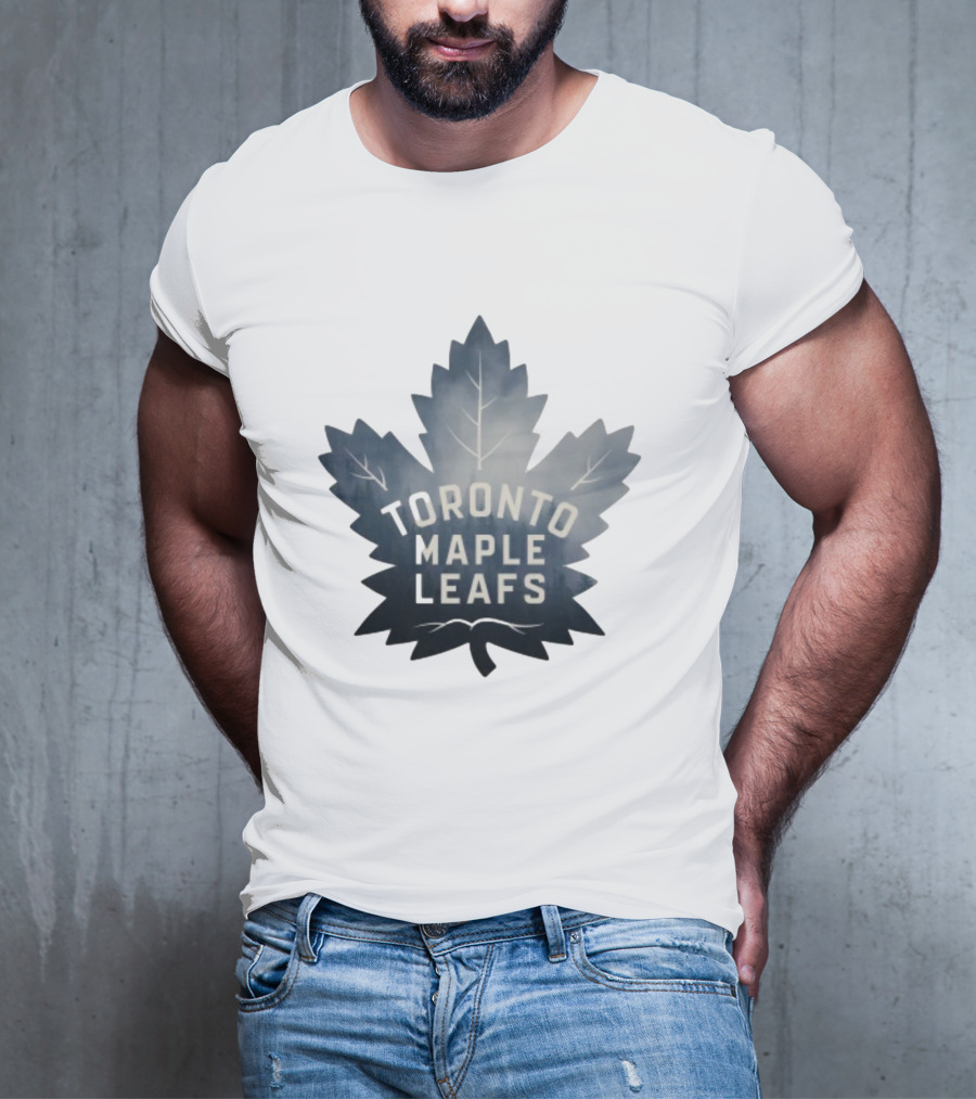 Toronto Maple Leafs Logo In Maple Leaf Shape T-Shirt