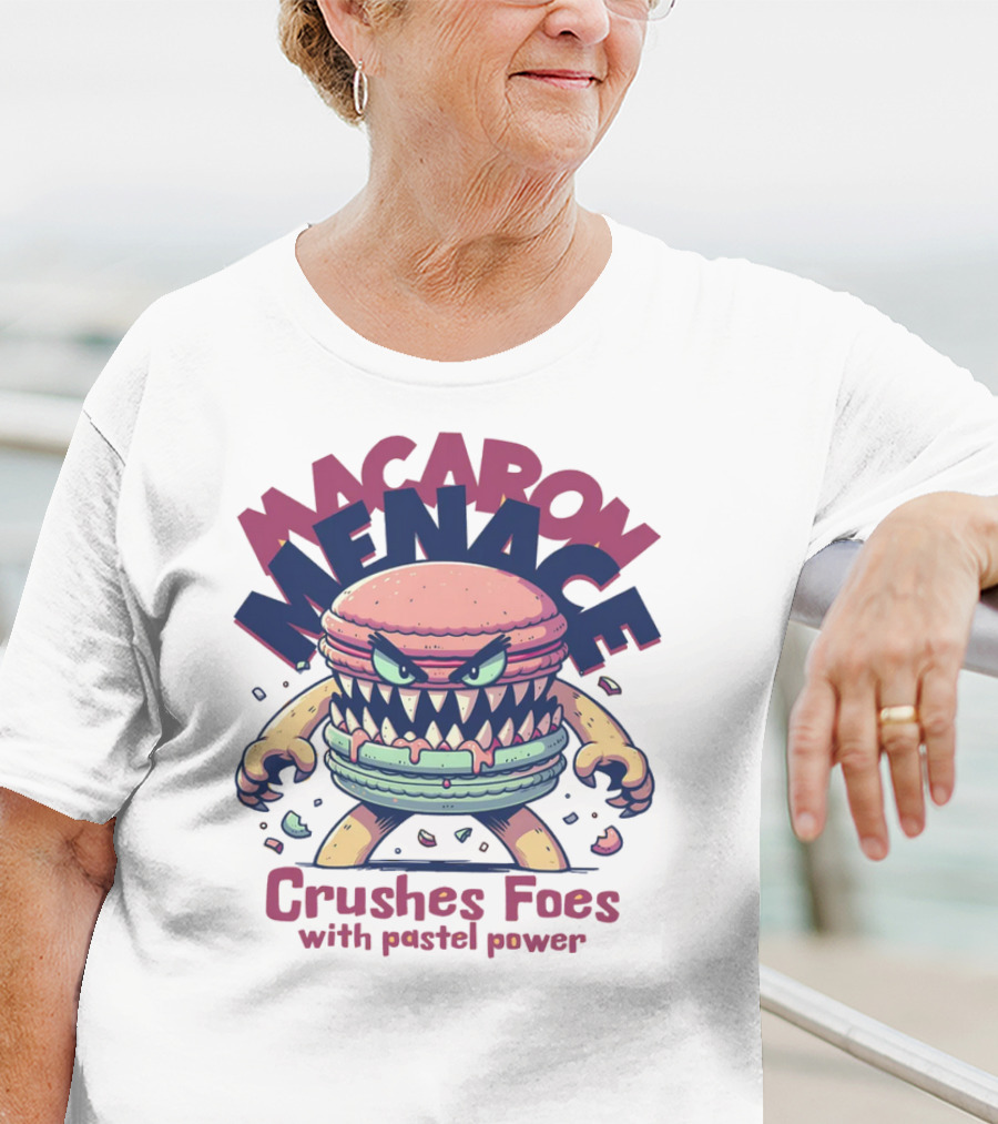 Macaron Menace Crushes Foes With Pastel Power T-Shirt