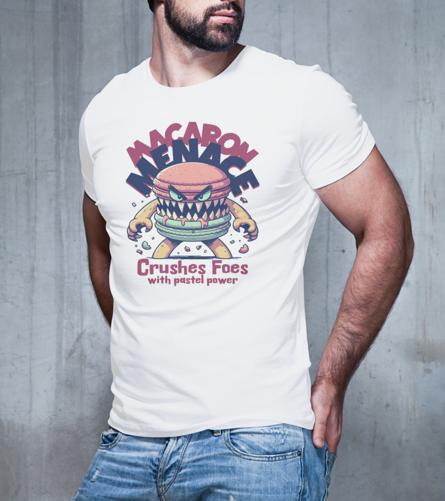 Macaron Menace Crushes Foes With Pastel Power T-Shirt