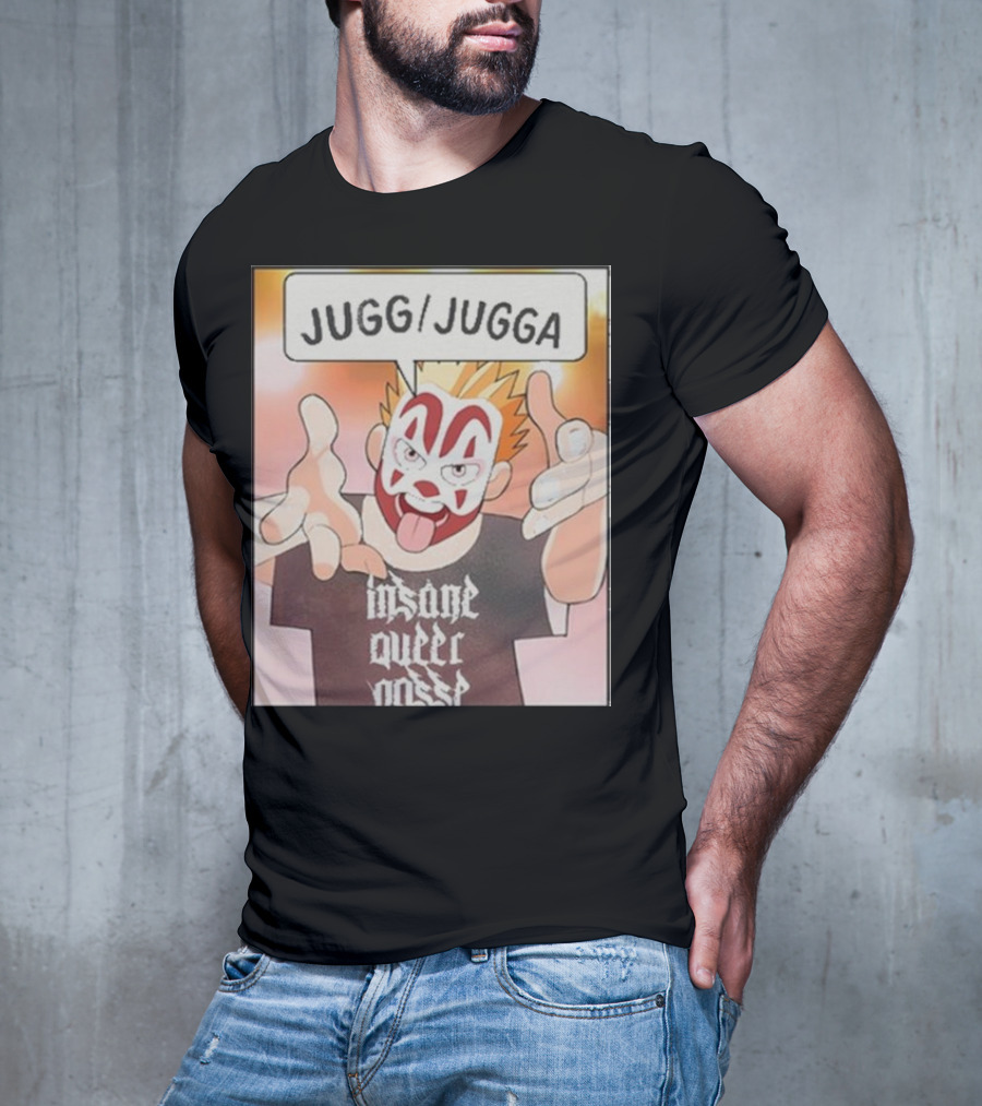 Jugg Jugga Insane Queer Posse Cartoon Character Clown Face T-Shirt