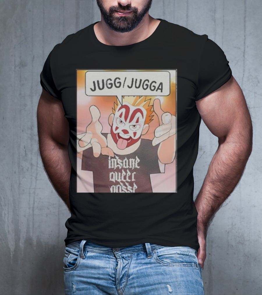 Jugg Jugga Insane Queer Posse Cartoon Character Clown Face T-Shirt