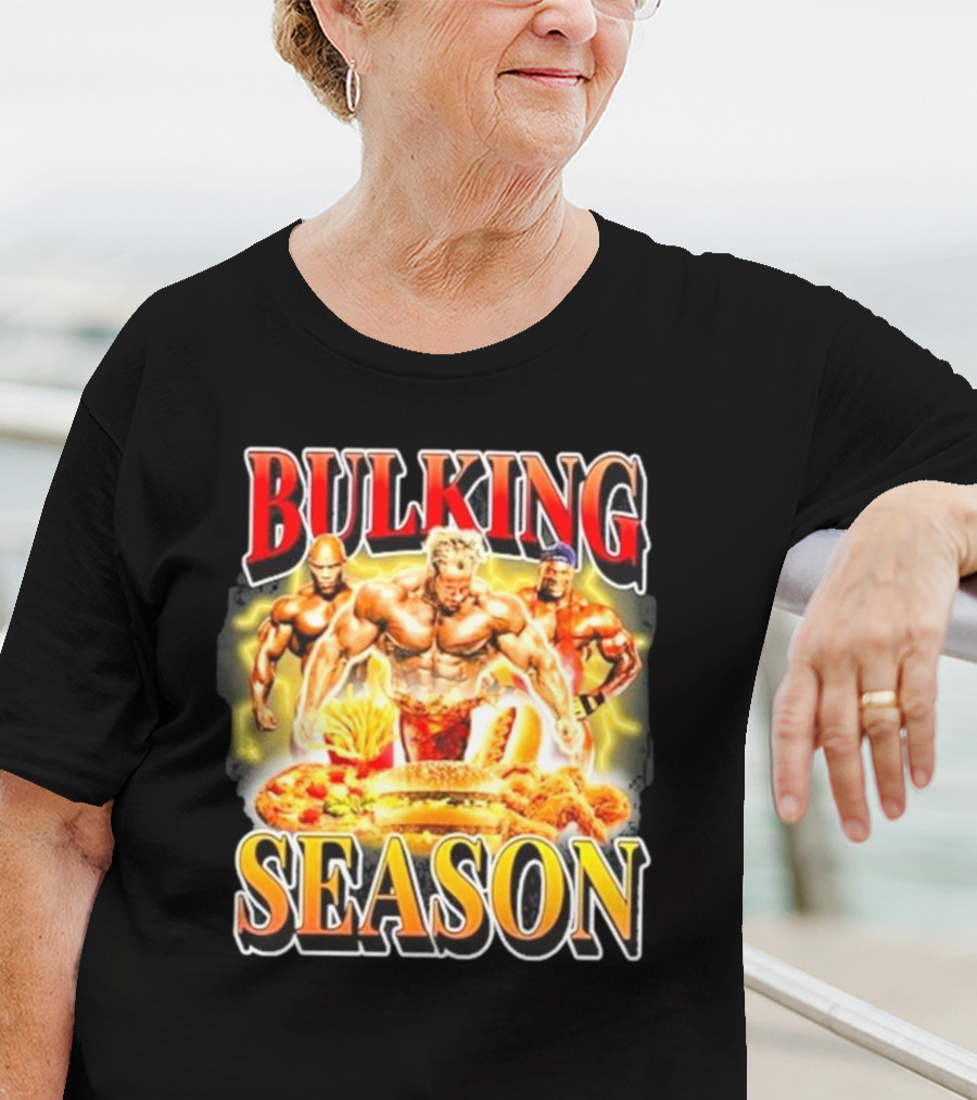 Notsafeforwear Bulking Season Muscular Trio And Feast T-Shirt