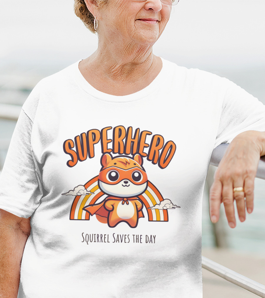 Superhero Squirrel Saves The Day T-Shirt