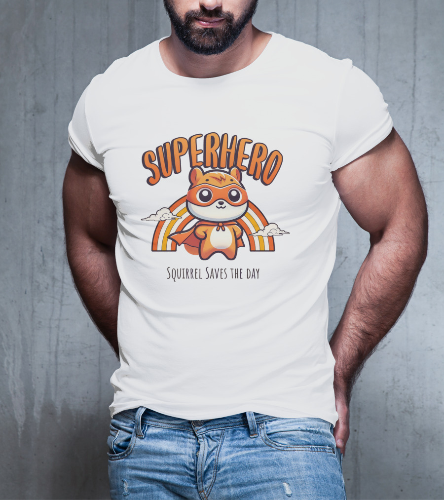 Superhero Squirrel Saves The Day T-Shirt