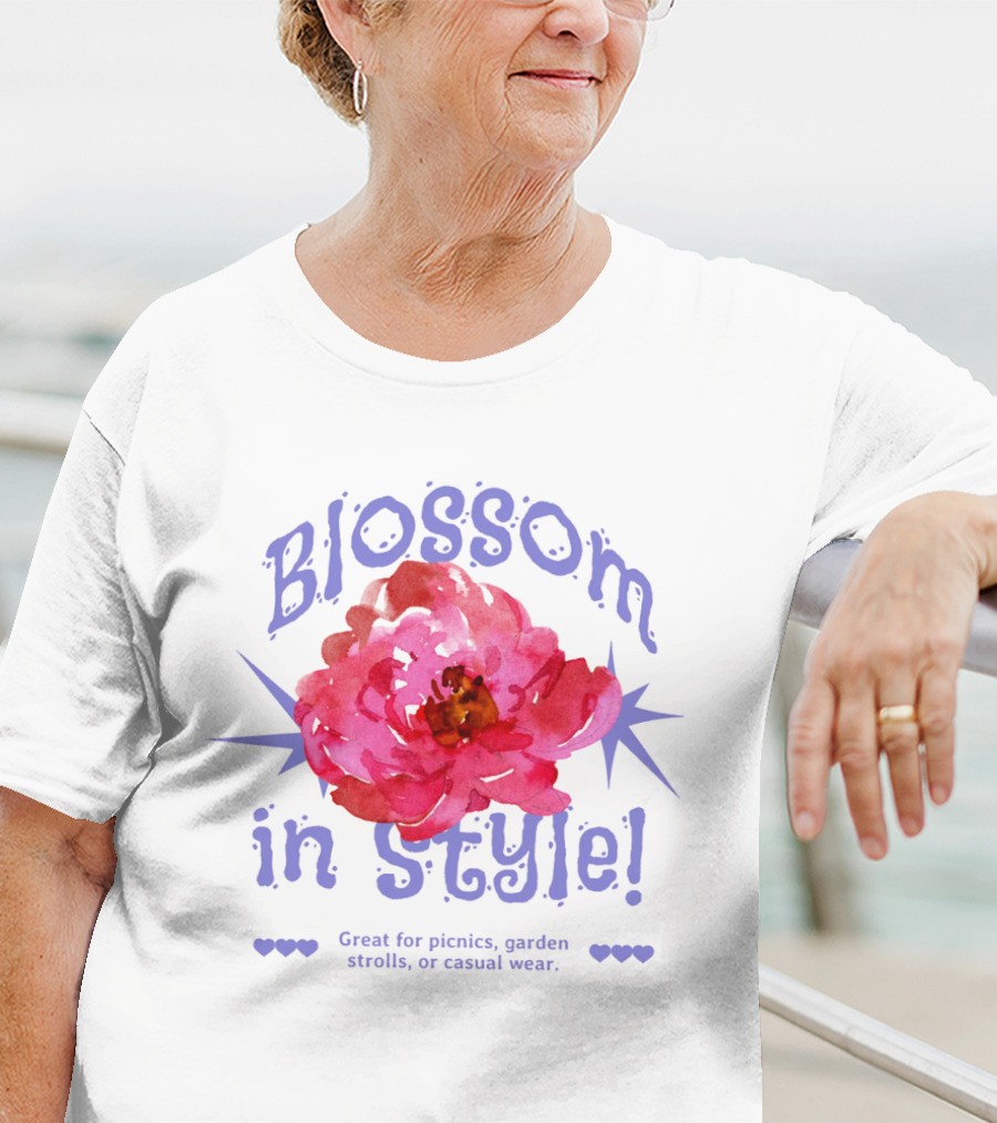 Blossom In Style Great For Picnics Garden Strolls Or Casual Wear T-Shirt