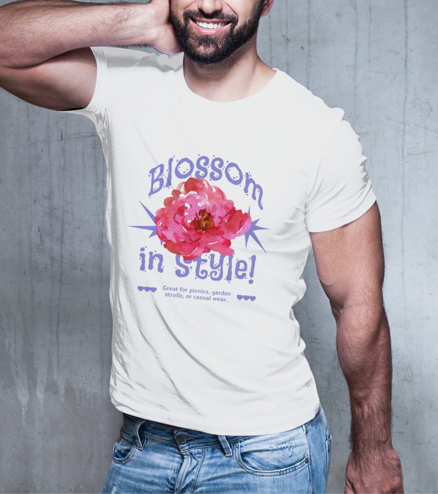 Blossom In Style Great For Picnics Garden Strolls Or Casual Wear T-Shirt