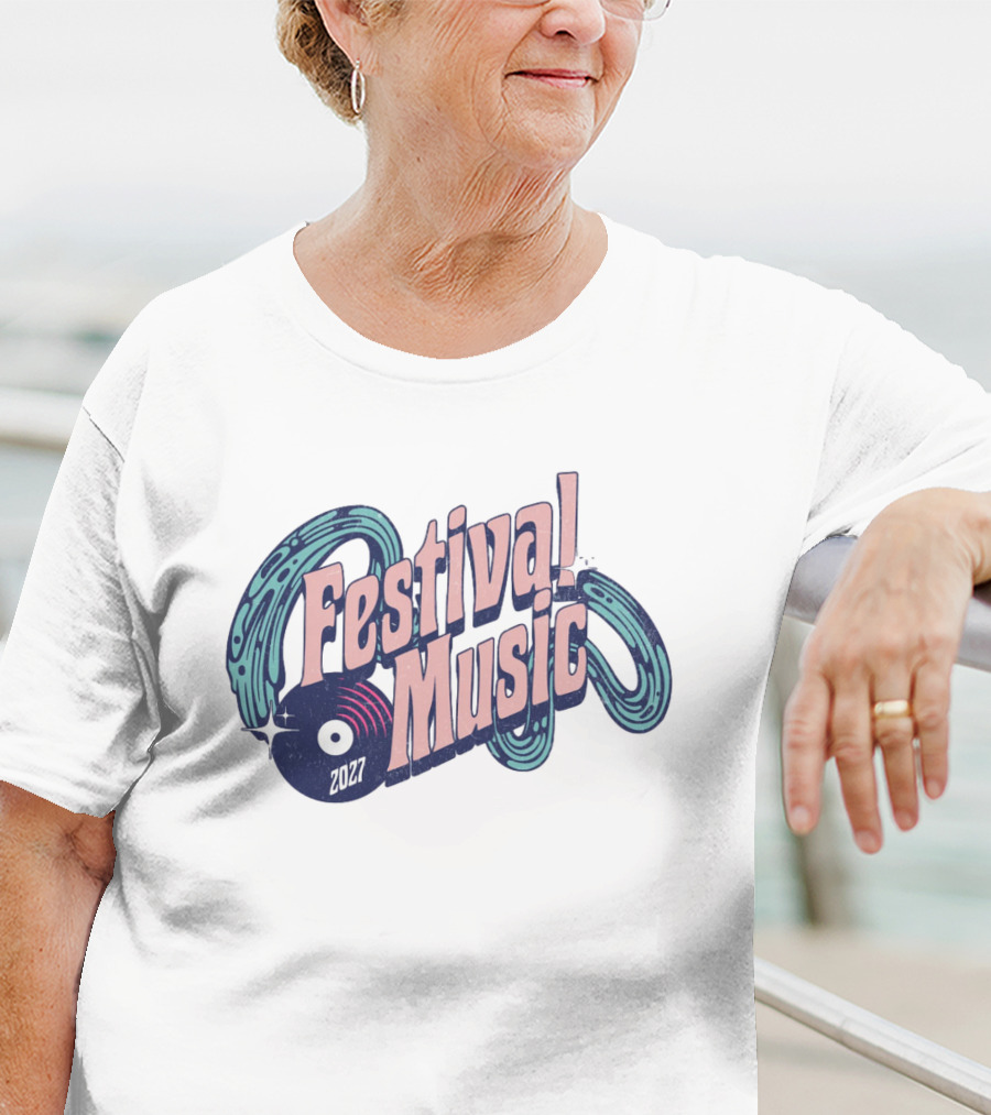 Festival Music 2027 Vintage Record Vibe T-Shirt