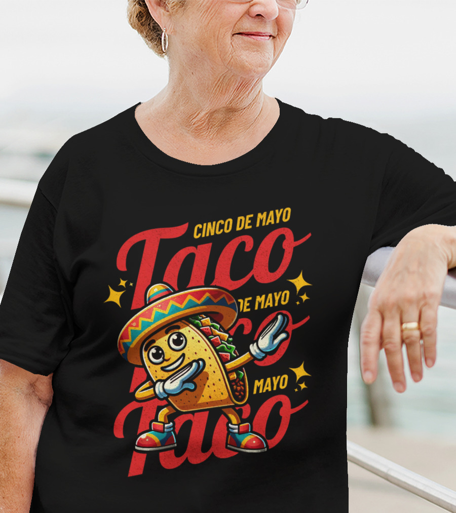 Cinco De Mayo Taco Fest With Sombrero And Stars T-Shirt