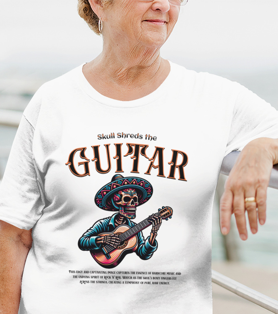 Skull Shreds The Guitar Mexico T-Shirt