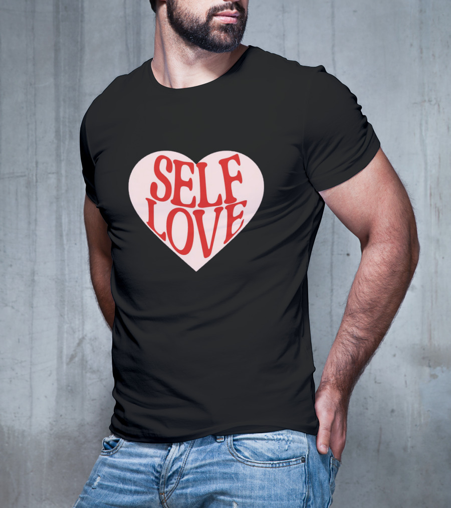 SELF LOVE Heart Retro Bold Typography T-Shirt