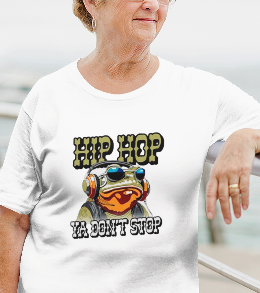 Hip Hop Frog Ya Don't Stop With Headphones T-Shirt