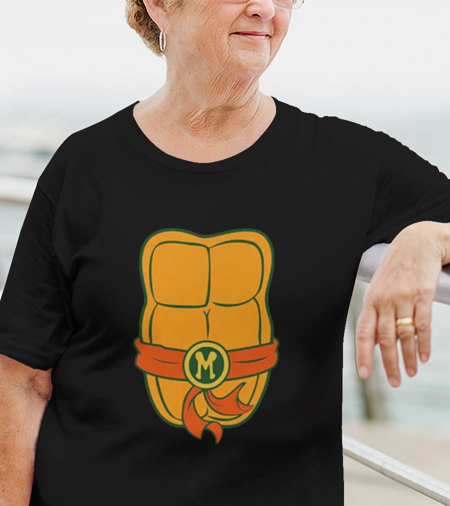 Michaelangelo Chest Teenage Mutant Ninja Turtle Belt Emblem T-Shirt