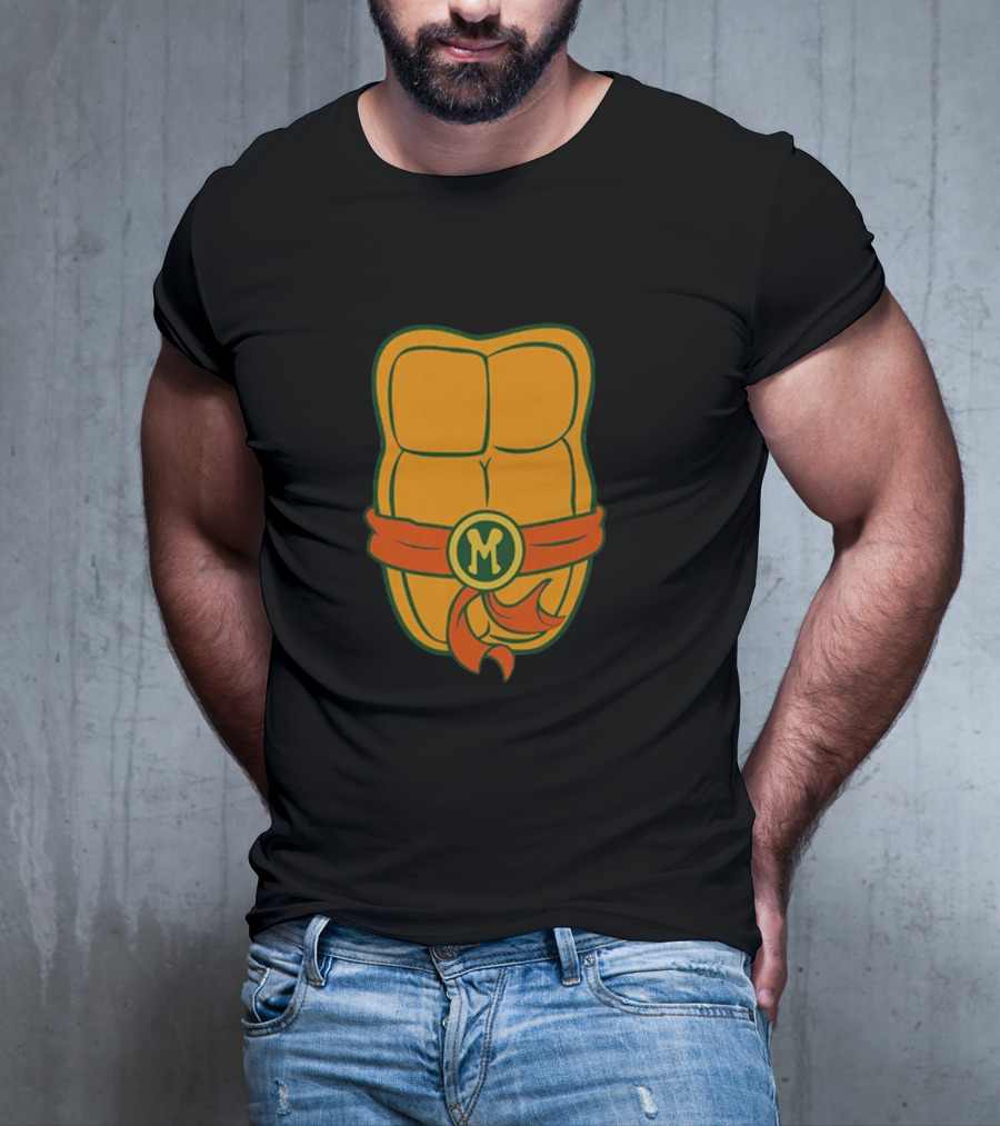Michaelangelo Chest Teenage Mutant Ninja Turtle Belt Emblem T-Shirt