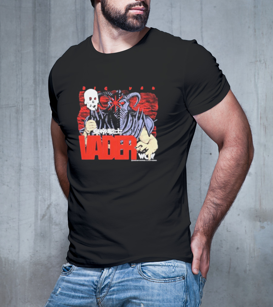 Big Van Vader WCW Skull Mask Japanese Text T-Shirt