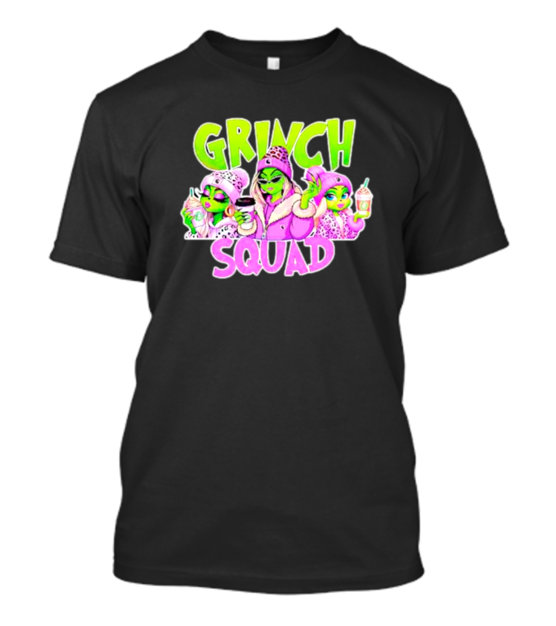 Grinch Squad Boujee Leopard Purple Alien Trio T-Shirt