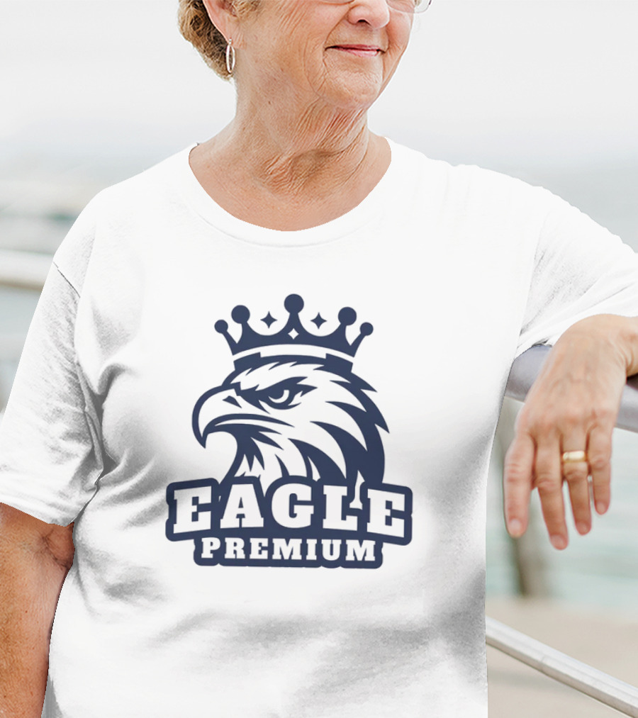 Eagle Premium Mascot With Crown T-Shirt