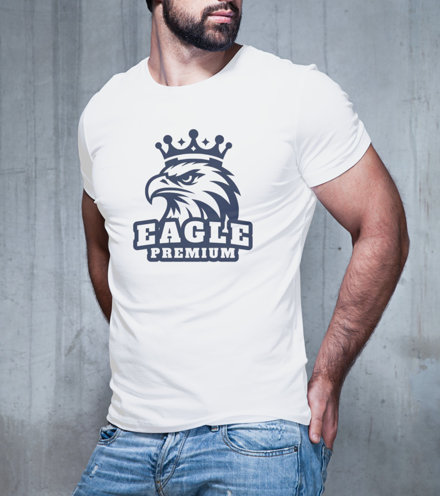 Eagle Premium Mascot With Crown T-Shirt
