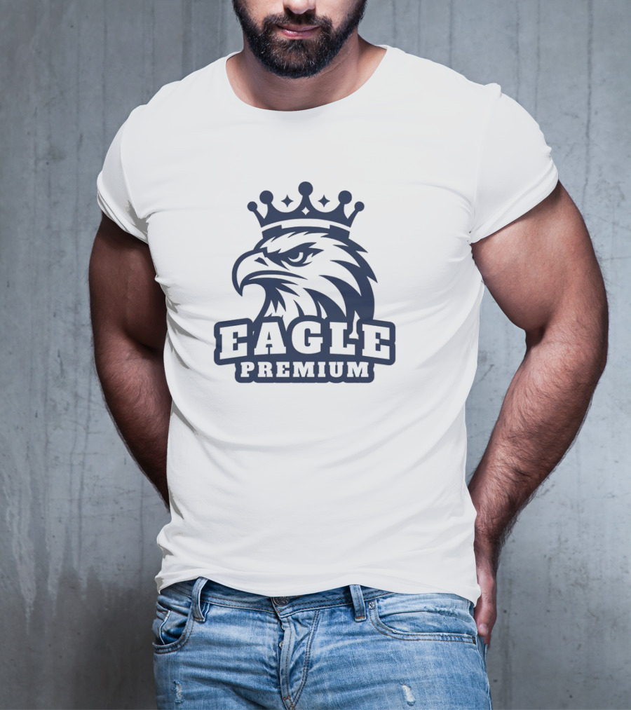 Eagle Premium Mascot With Crown T-Shirt