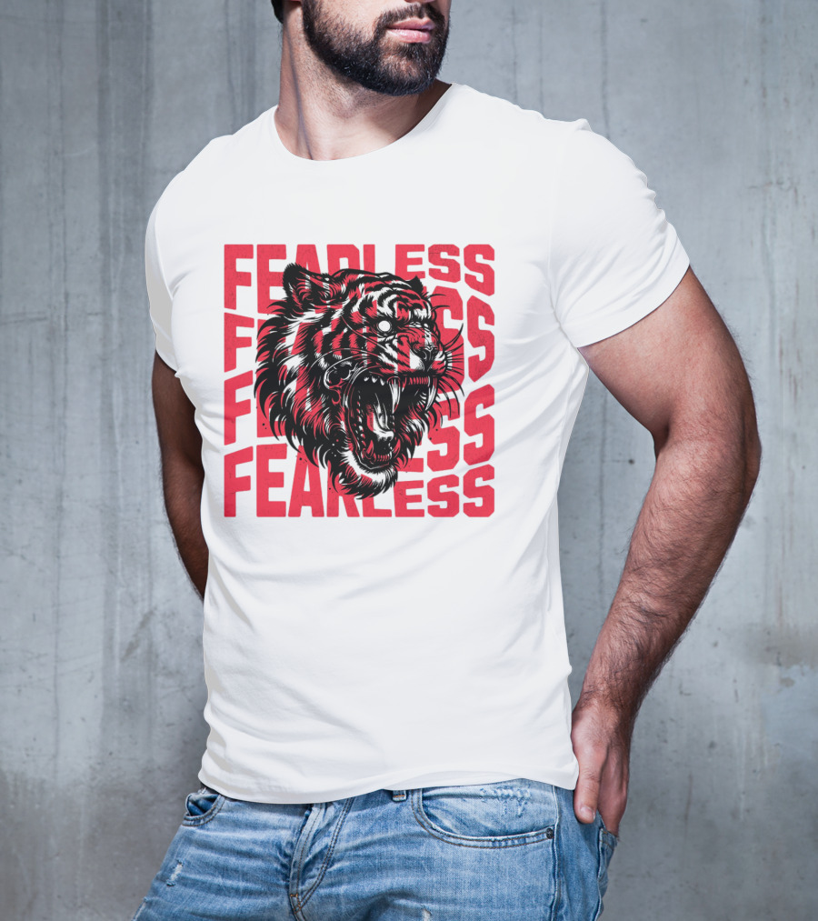 FEARLESS Fearless Tiger Roaring Face T-Shirt