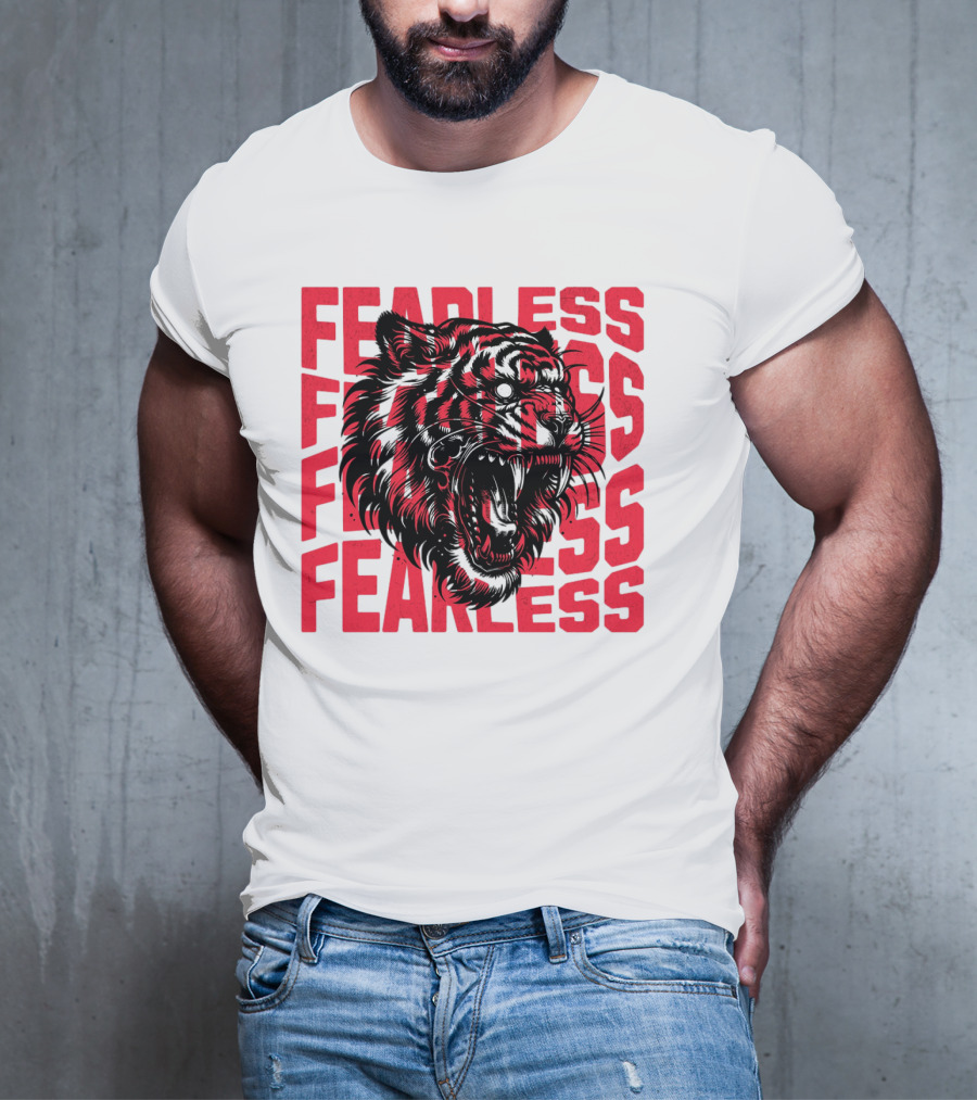 FEARLESS Fearless Tiger Roaring Face T-Shirt