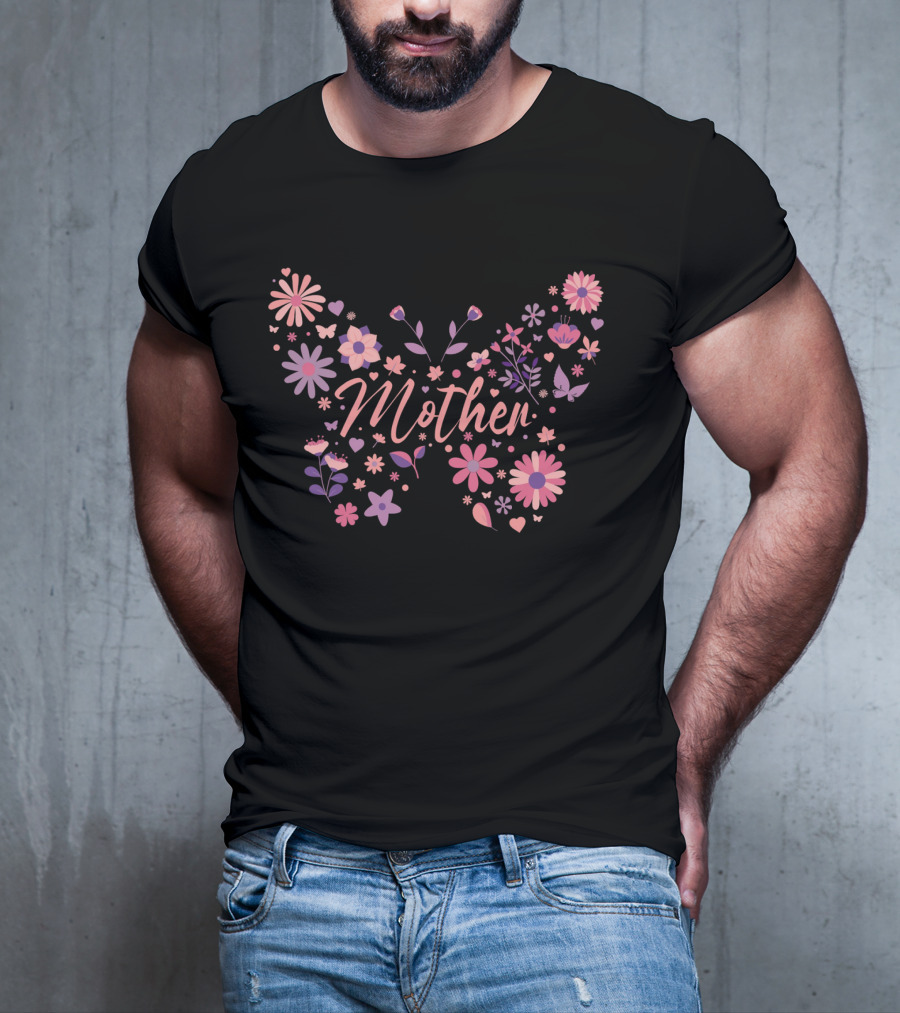Mother Floral Butterfly Blossoms T-Shirt