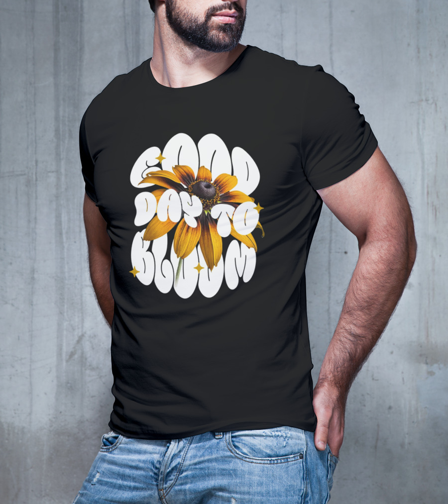 Good Day To Bloom Flower With Petals And Stars T-Shirt