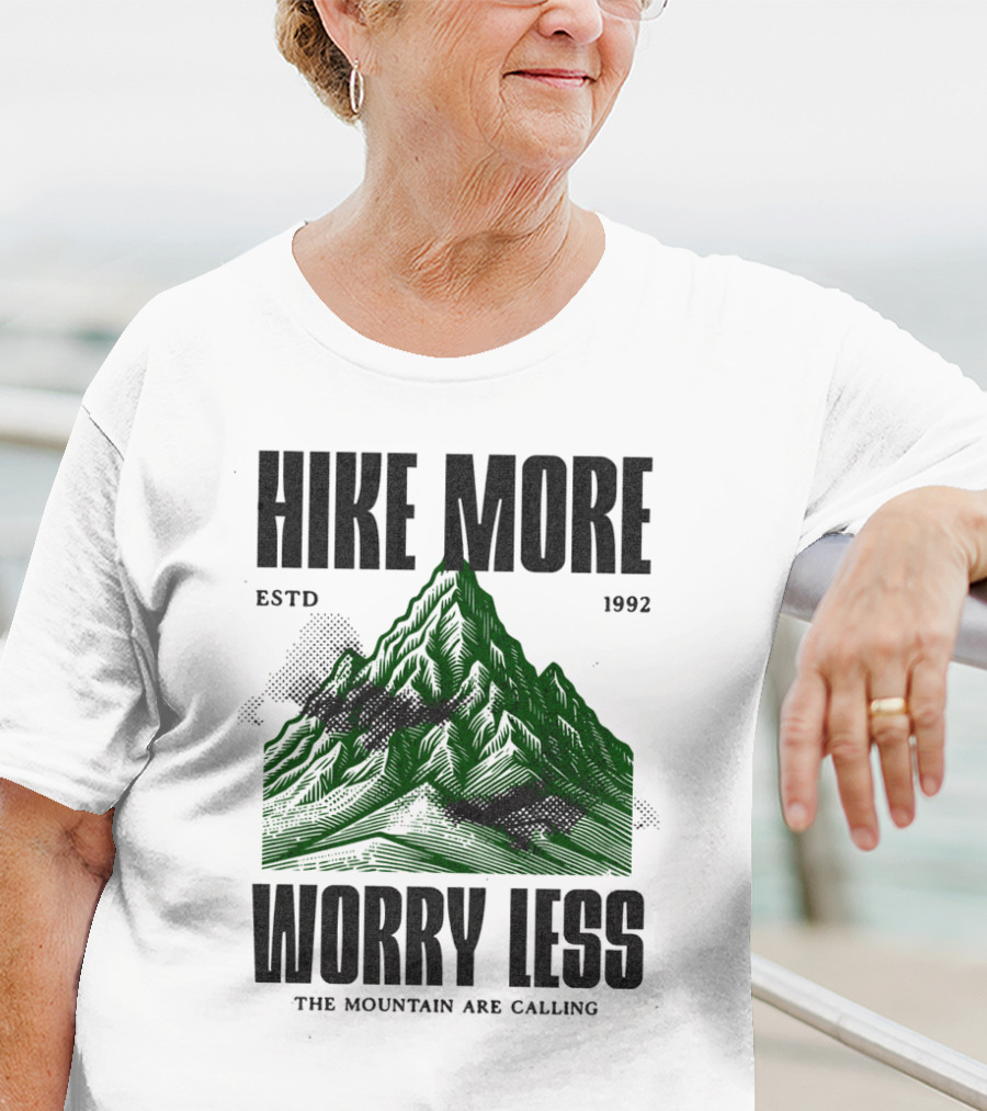 HIKE MORE WORRY LESS ESTD 1992 THE MOUNTAIN ARE CALLING T-Shirt