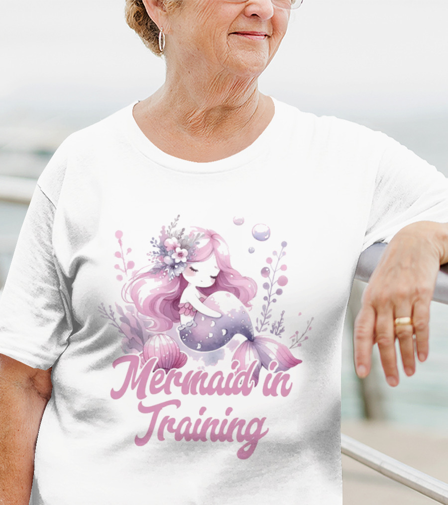 Mermaid In Training Customizable Kids Mermain T-Shirt