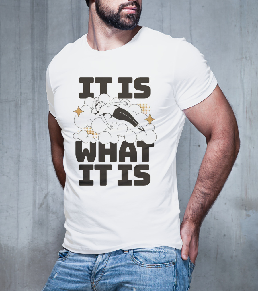 IT IS WHAT IT IS Clouds And Stars Relaxed Figure T-Shirt
