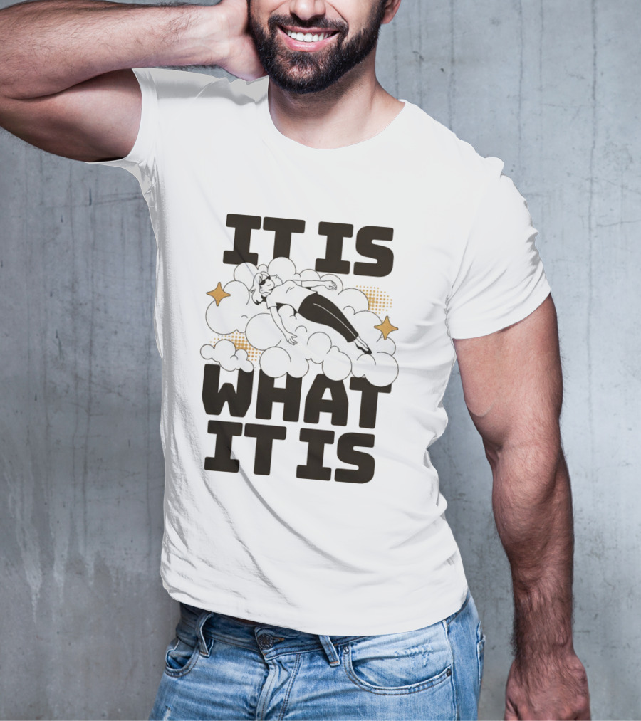 IT IS WHAT IT IS Clouds And Stars Relaxed Figure T-Shirt