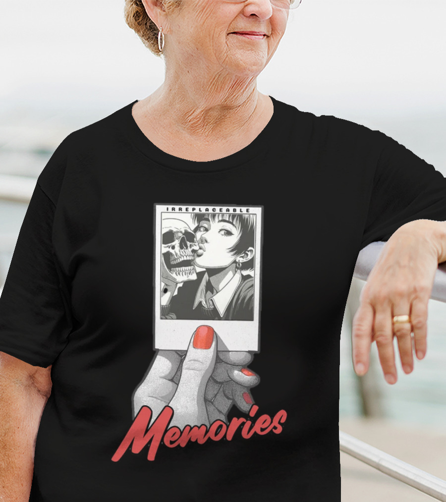 Irreplaceable Memories Polaroid With Skull Kiss T-Shirt