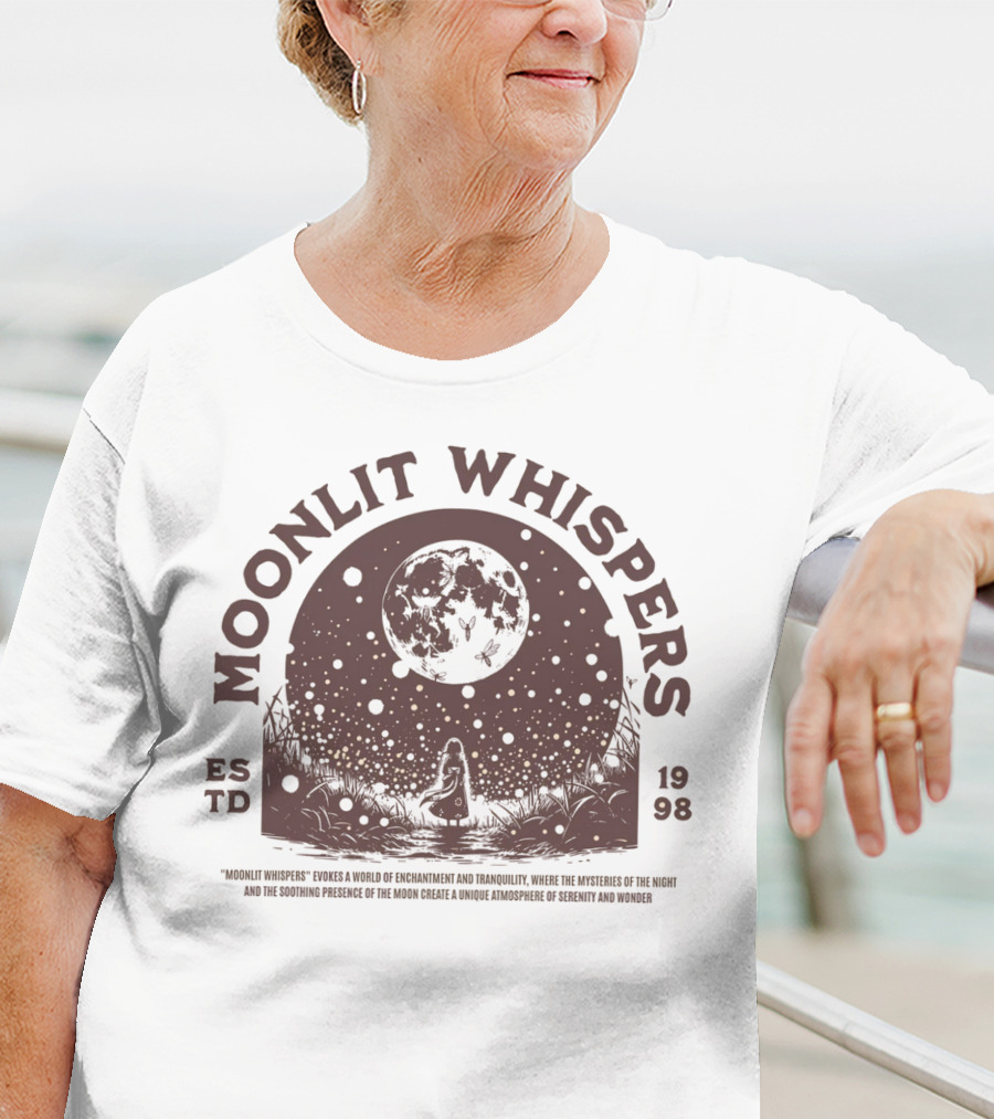 Moonlit Whispers ESTD 1998 Enchantment Serenity Wonders T-Shirt