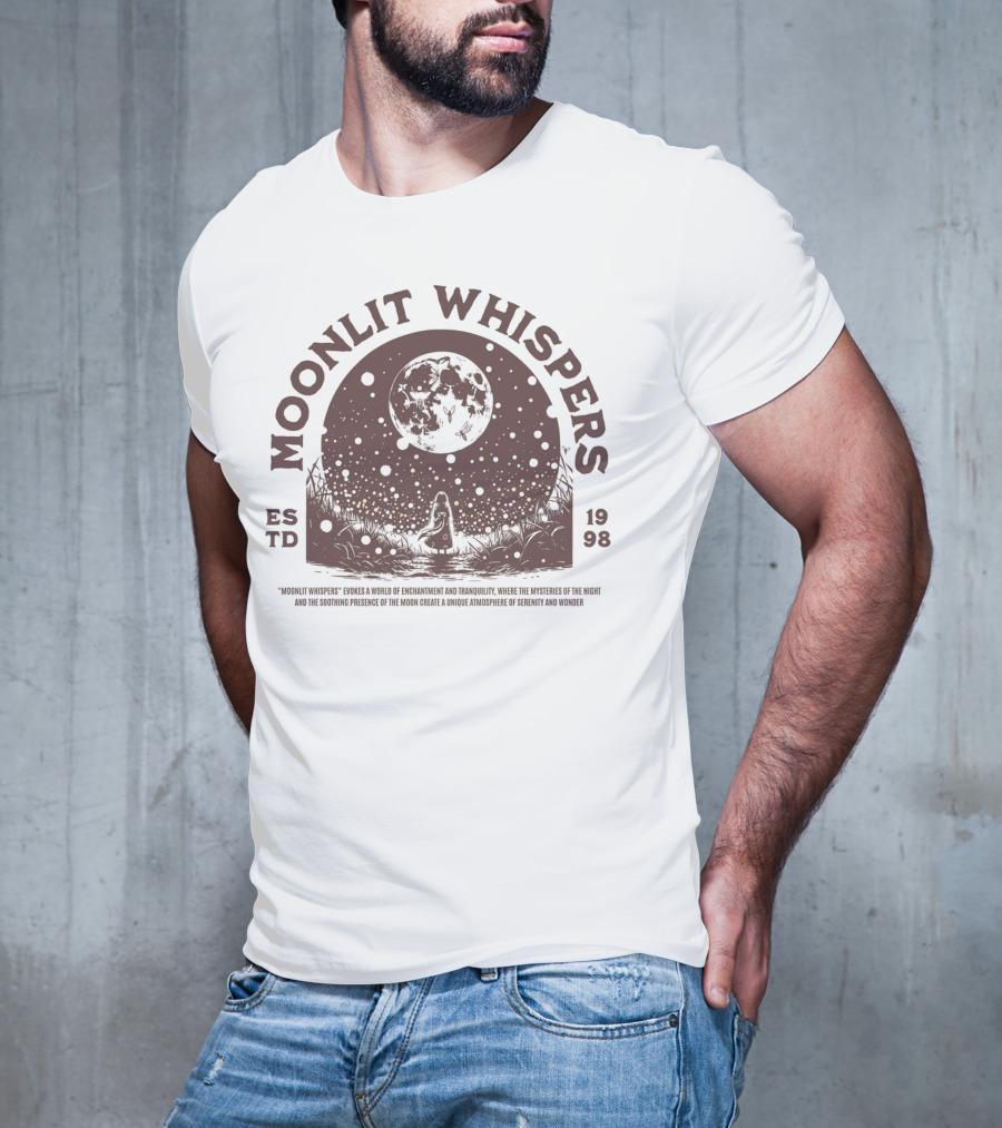 Moonlit Whispers ESTD 1998 Enchantment Serenity Wonders T-Shirt