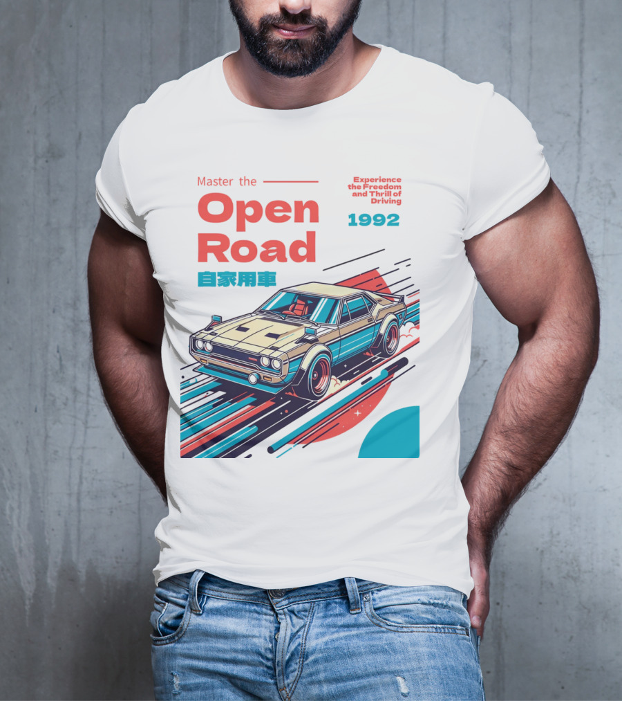 Master The Open Road 1992 Experience The Freedom And Thrill Of Driving Japan Car T-Shirt