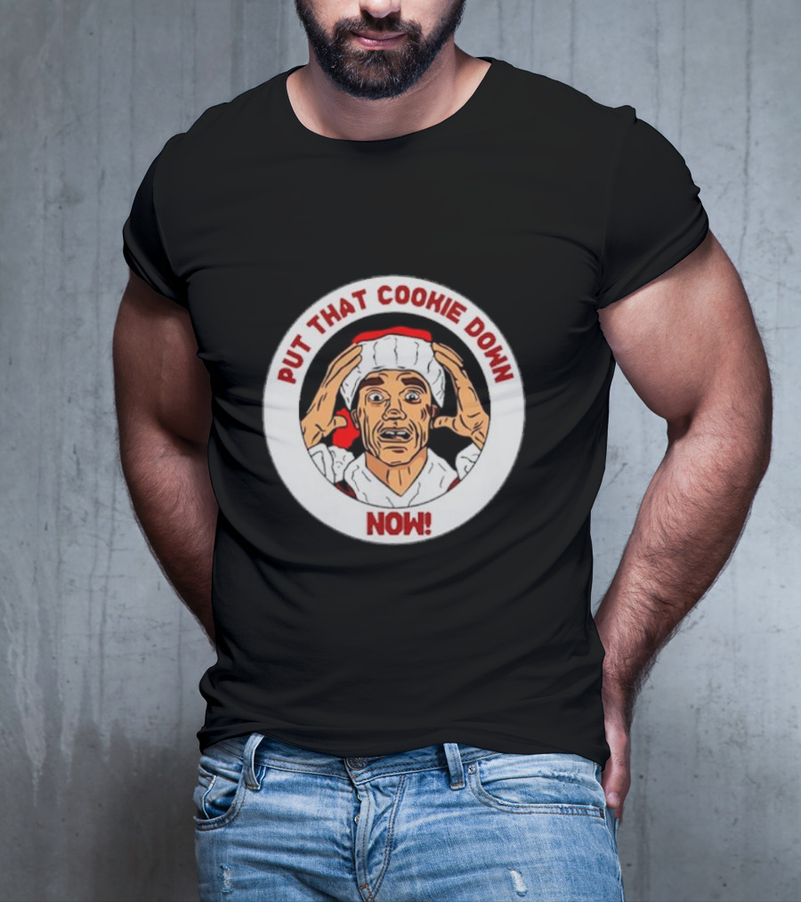 Put That Cookie Down Now Arnold Schwarzenegger Santa T-Shirt