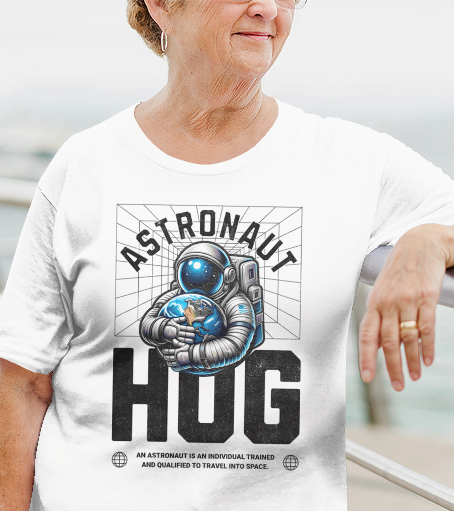 Astronaut Hug Earth Embrace Space Travel Qualification T-Shirt