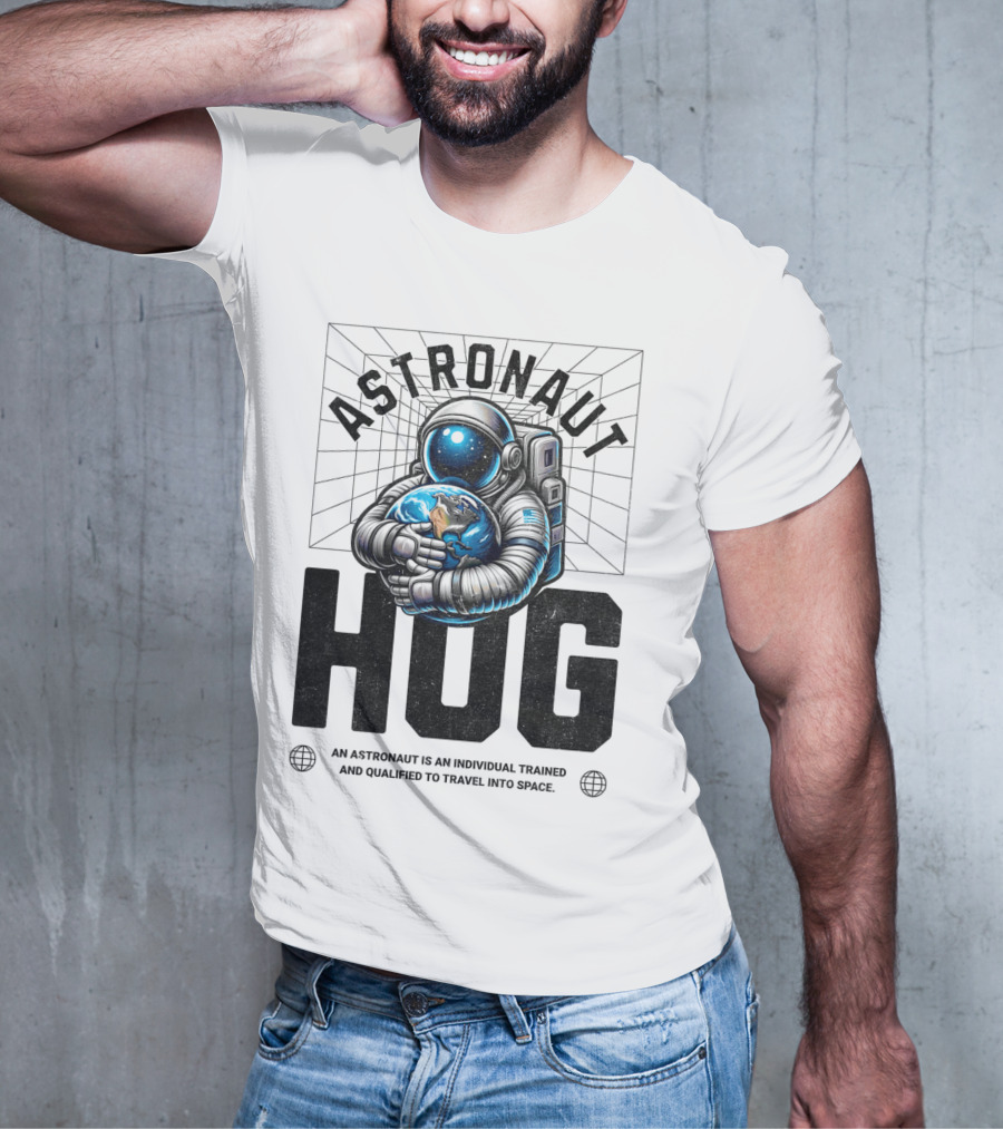 Astronaut Hug Earth Embrace Space Travel Qualification T-Shirt
