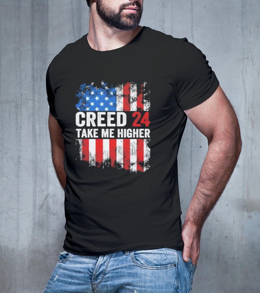 Creed 24 Take Me Higher American Flag T-Shirt
