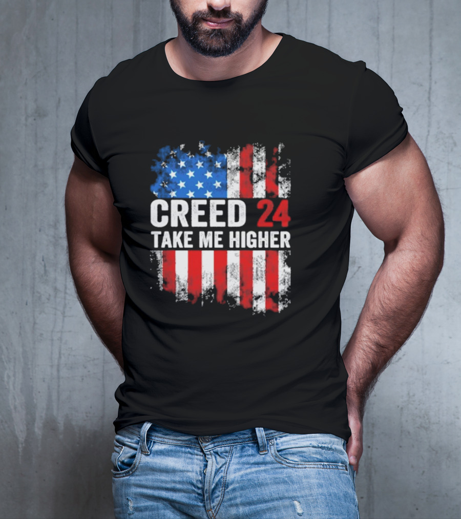 Creed 24 Take Me Higher American Flag T-Shirt