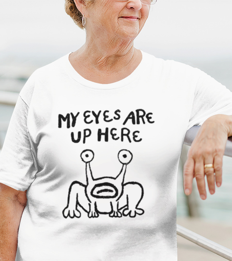 Daniel Johnston Frog My Eyes Are Up Here Drawing T-Shirt