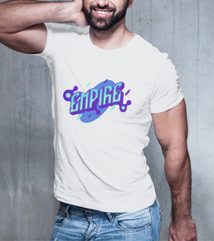 Empire Bold Neon Blue Purple T-Shirt