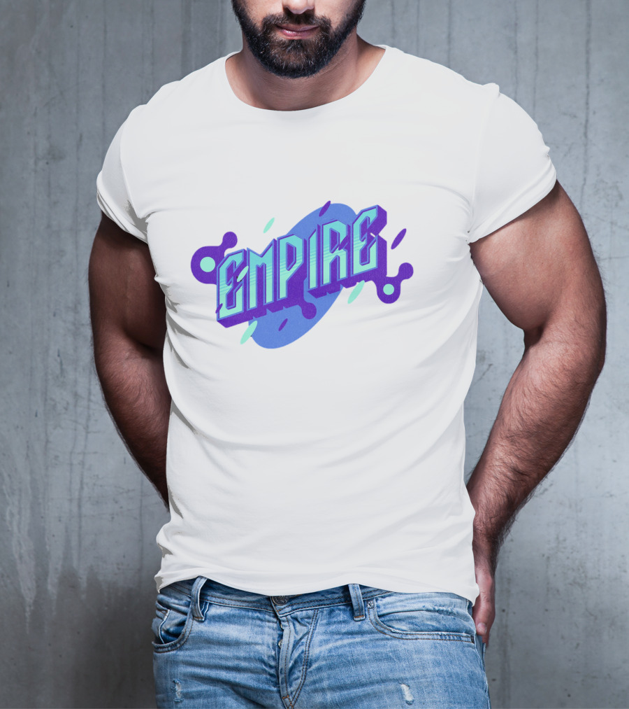 Empire Bold Neon Blue Purple T-Shirt