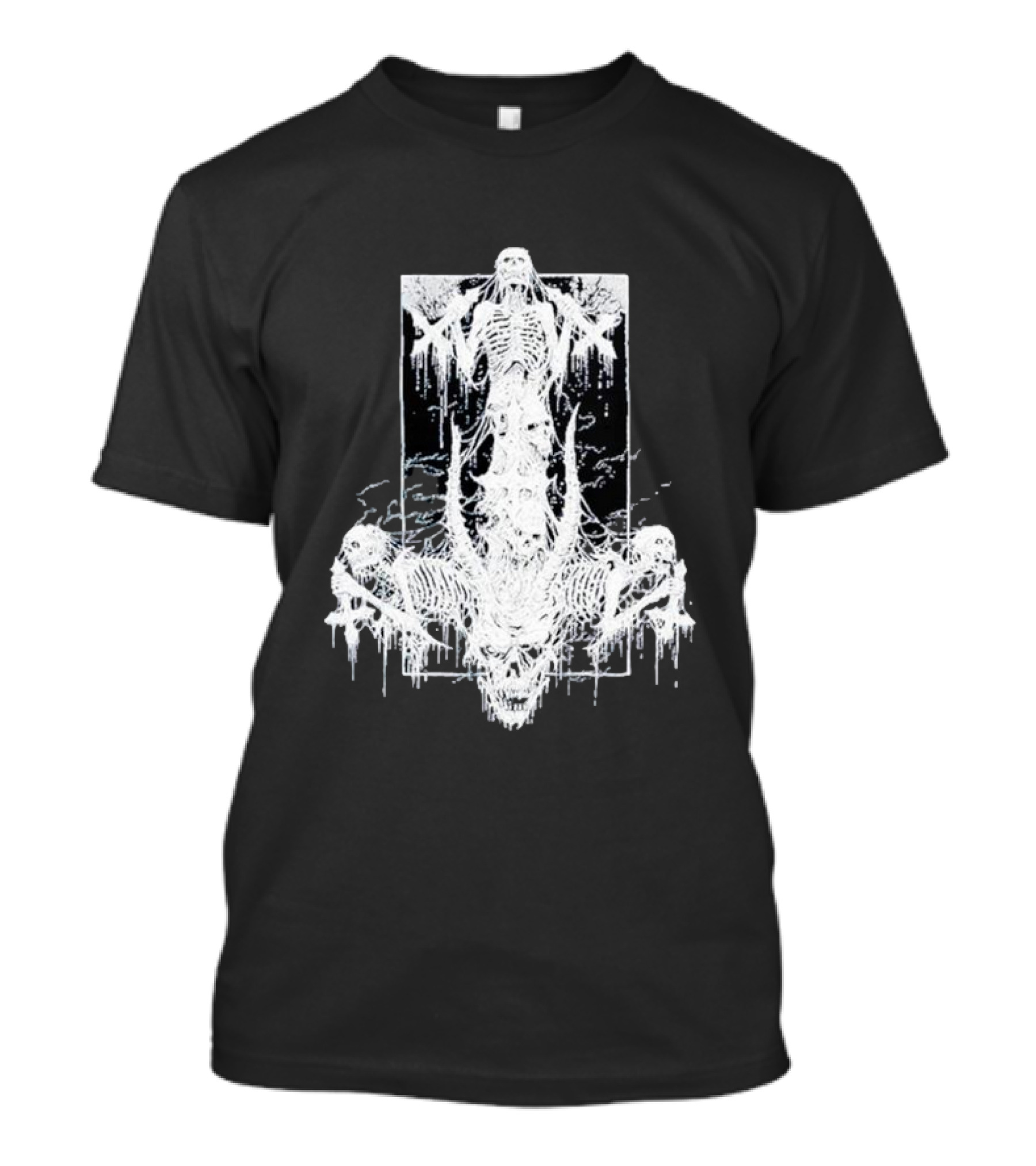 Riddickart X Spencer’s Black Unholy Skeleton Dripping Gothic T-Shirt
