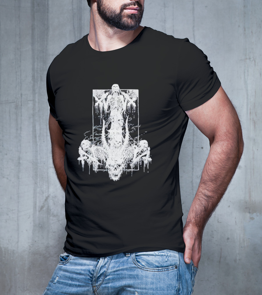 Riddickart X Spencer’s Black Unholy Skeleton Dripping Gothic T-Shirt