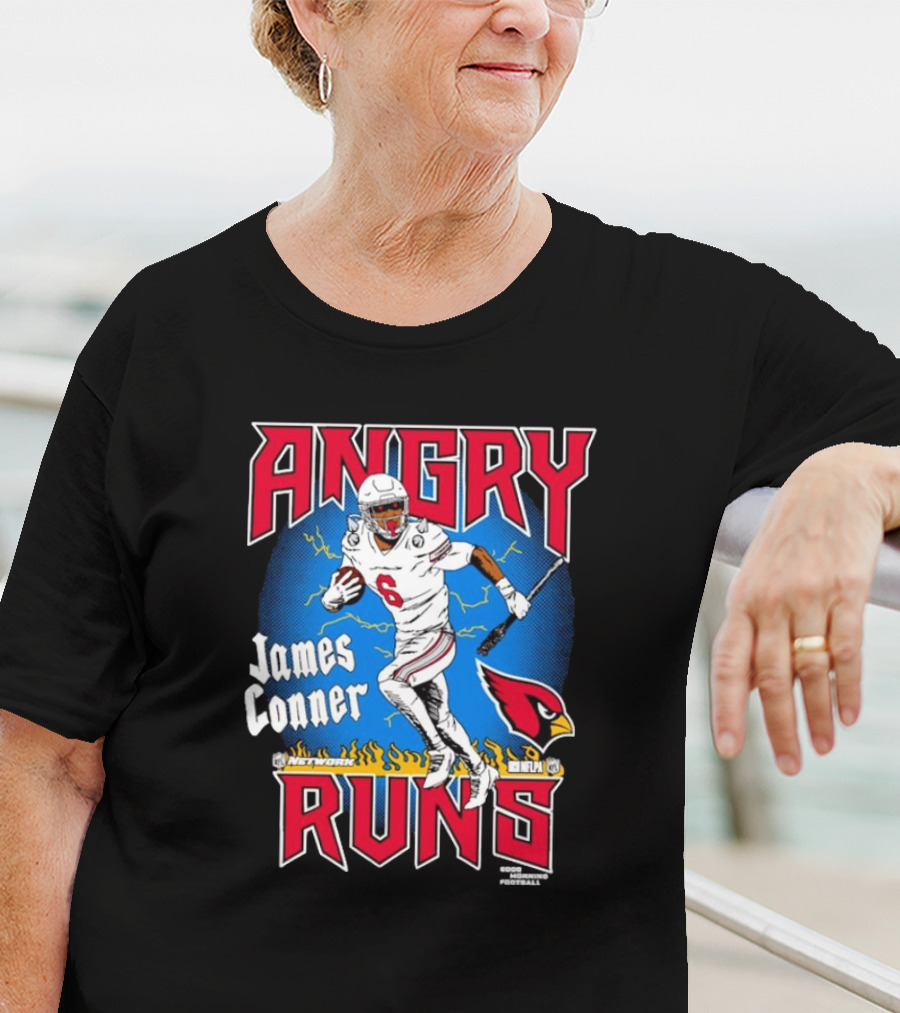 James Conner Angry Runs Arizona Cardinals NFLPA Good Morning Football T-Shirt