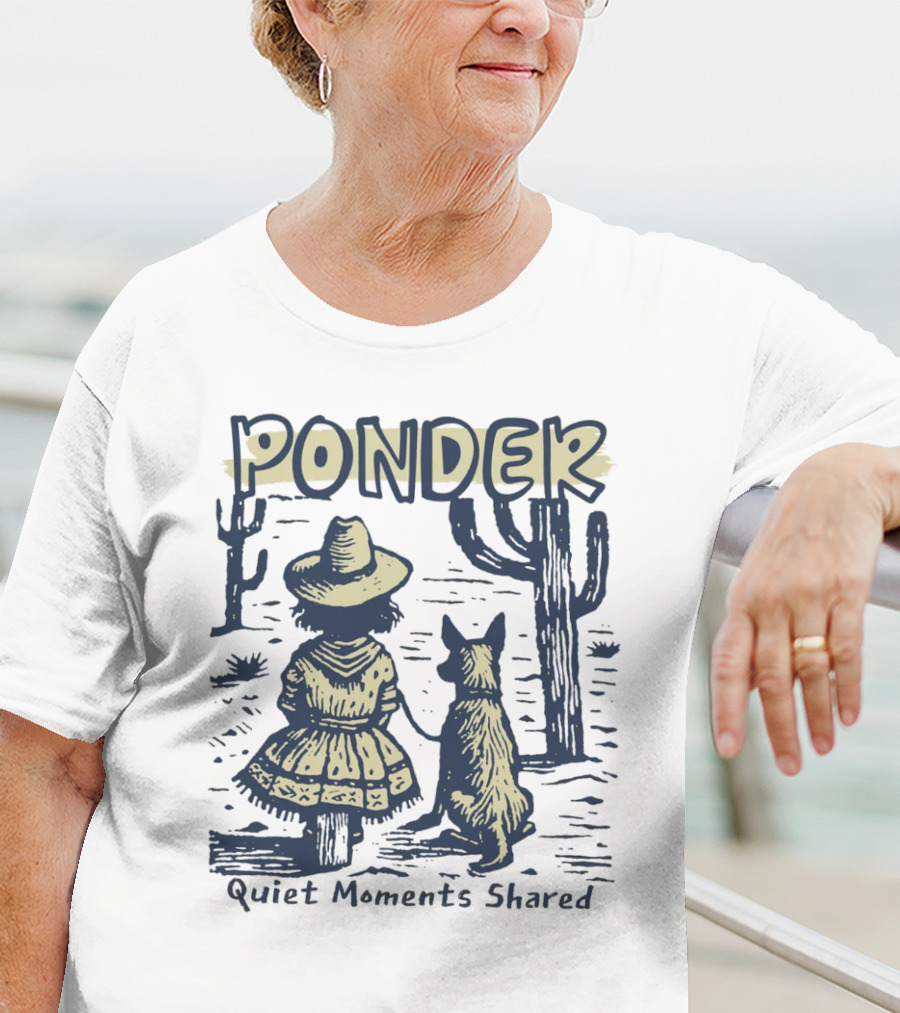 Ponder Quiet Moments Shared Cowboy Hat Desert Scene T-Shirt