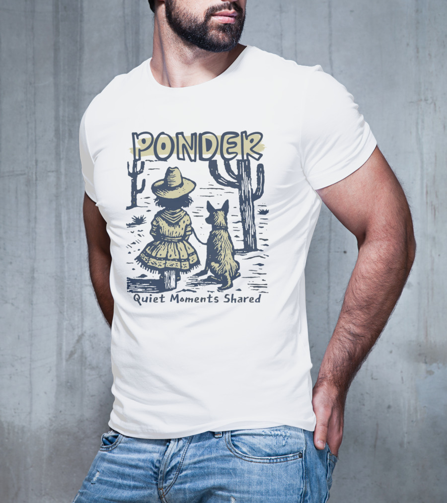 Ponder Quiet Moments Shared Cowboy Hat Desert Scene T-Shirt