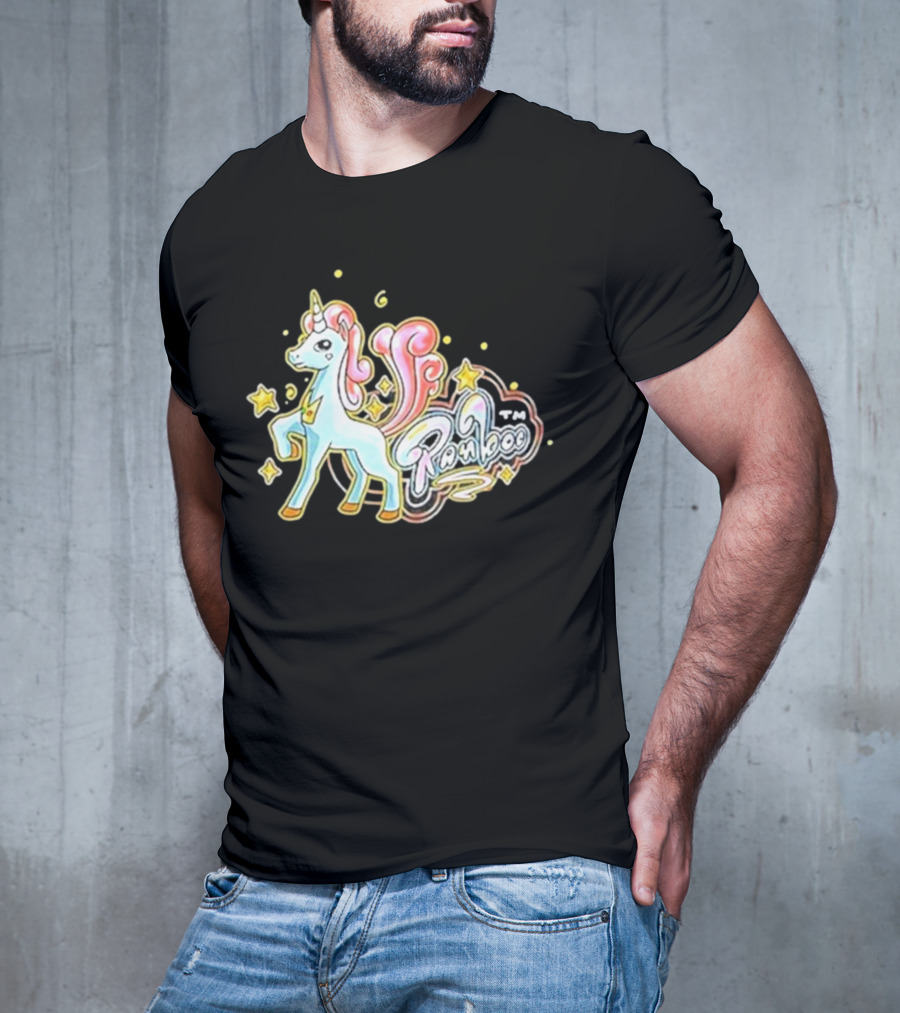Ranboo TM Unicorn With Stars And Pink Mane T-Shirt