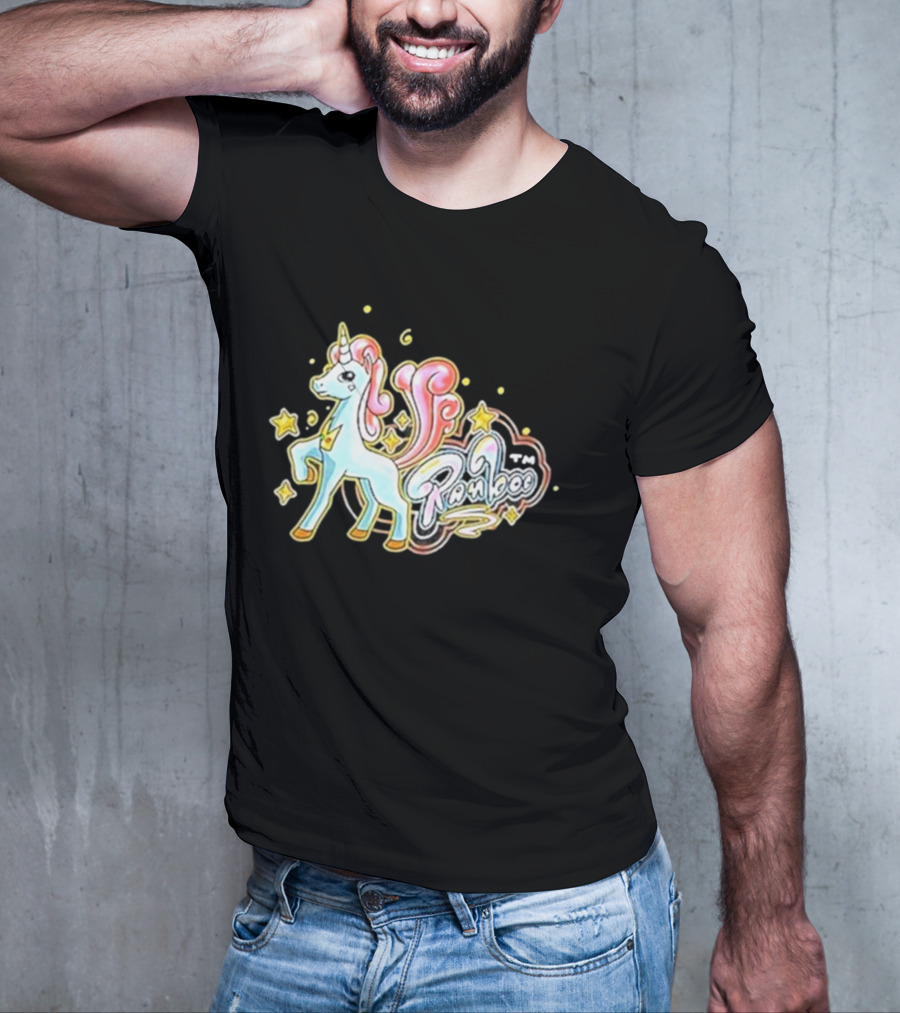 Ranboo TM Unicorn With Stars And Pink Mane T-Shirt