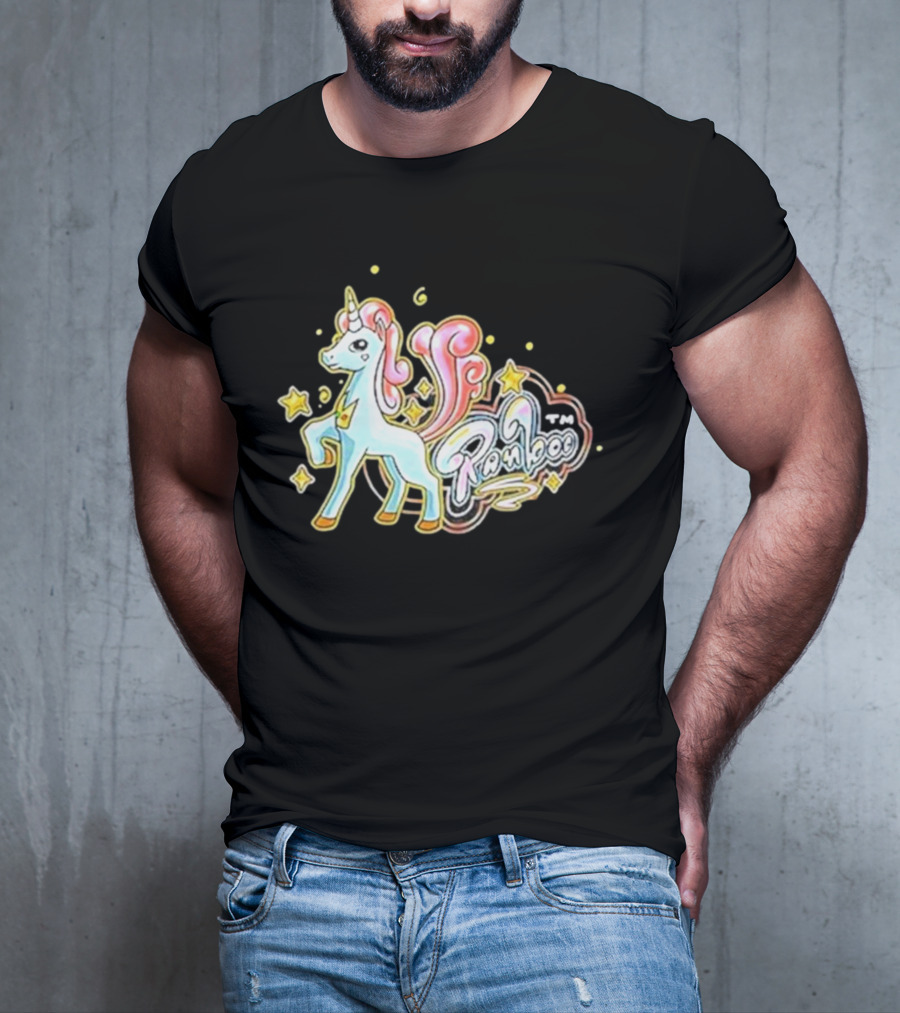 Ranboo TM Unicorn With Stars And Pink Mane T-Shirt
